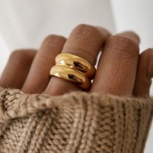 18K gold plated layered tube ring